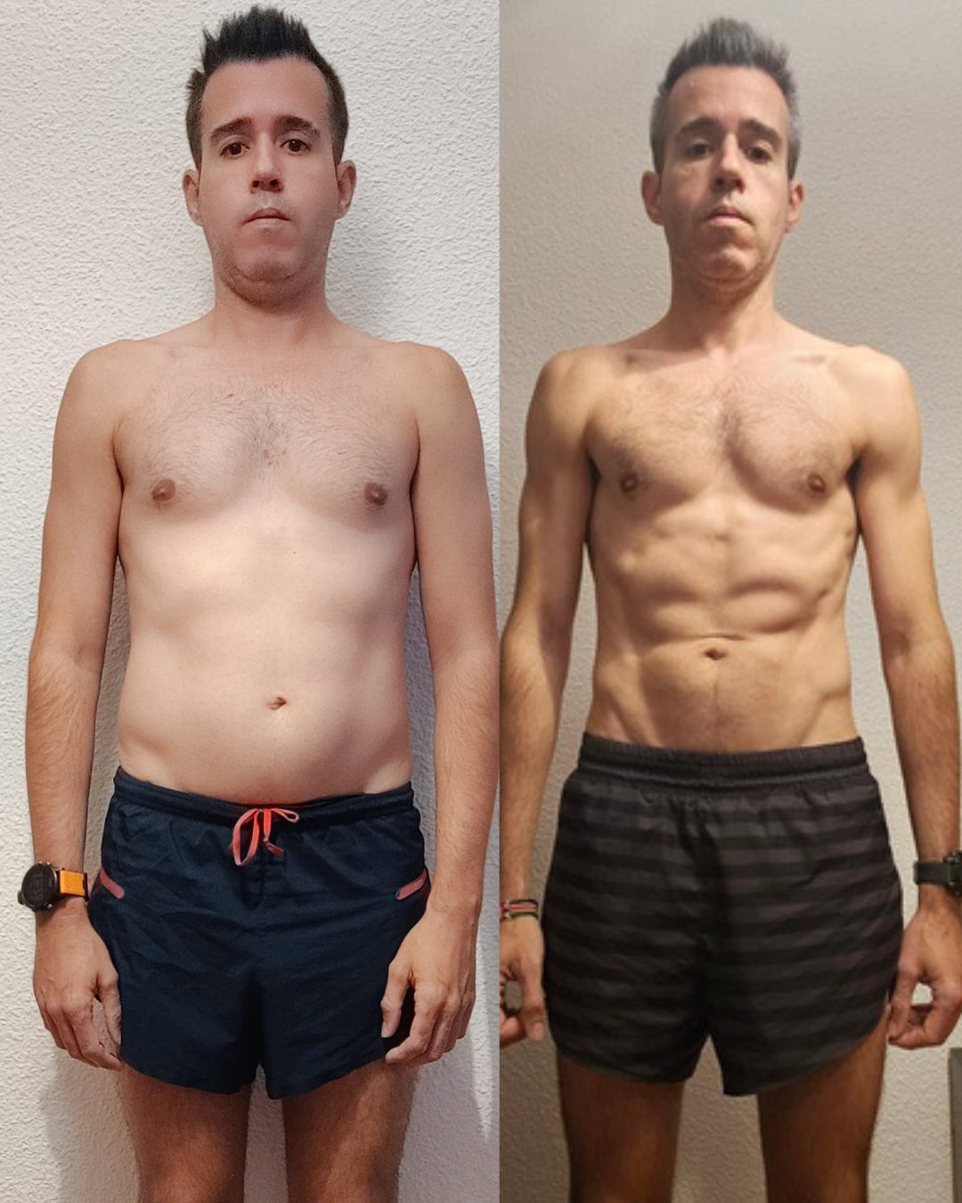Antes y después de un cliente del Programa Fuerte Frente al Espejo