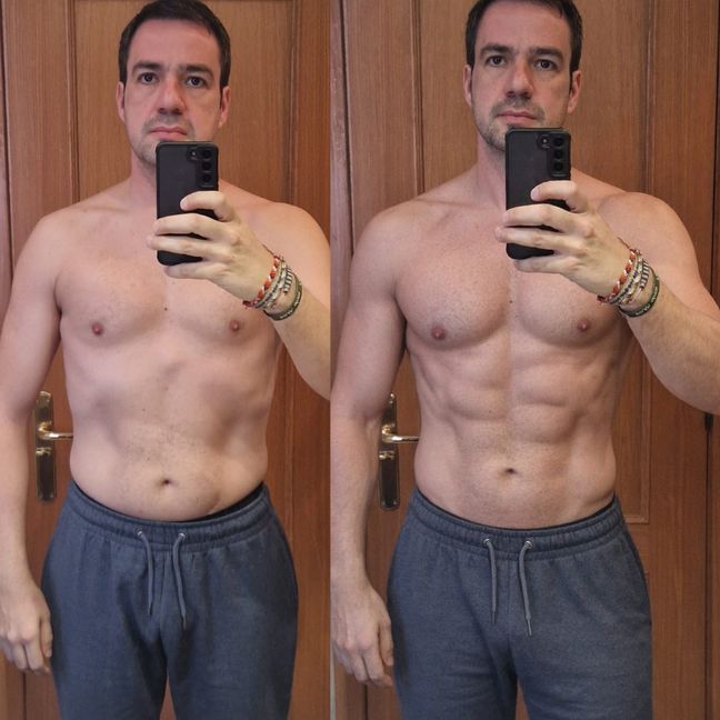 Antes y después de un cliente del Programa Fuerte Frente al Espejo