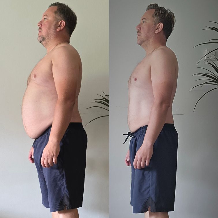 Antes y después de un cliente del Programa Fuerte Frente al Espejo