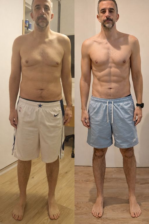 Antes y después de un cliente del Programa Fuerte Frente al Espejo