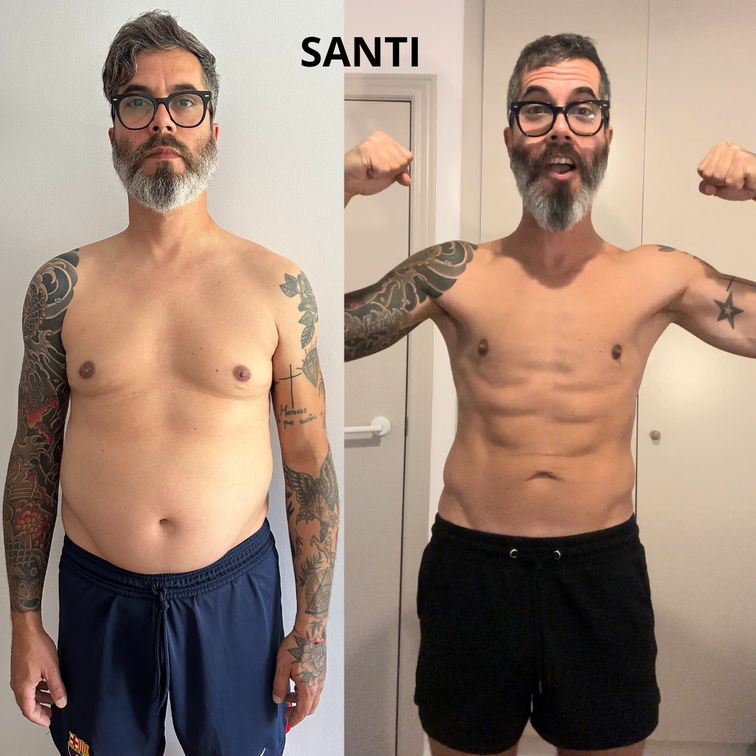 Antes y después de un cliente del Programa Fuerte Frente al Espejo