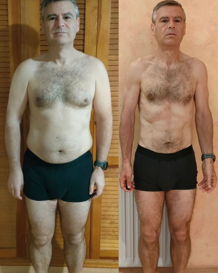Antes y después de un cliente del Programa Fuerte Frente al Espejo