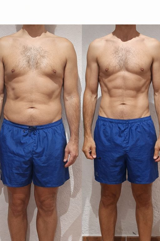 Antes y después de un cliente del Programa Fuerte Frente al Espejo
