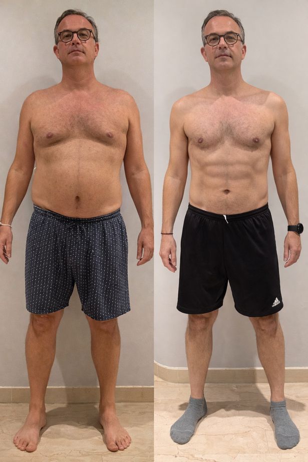 Antes y después de un cliente del Programa Fuerte Frente al Espejo